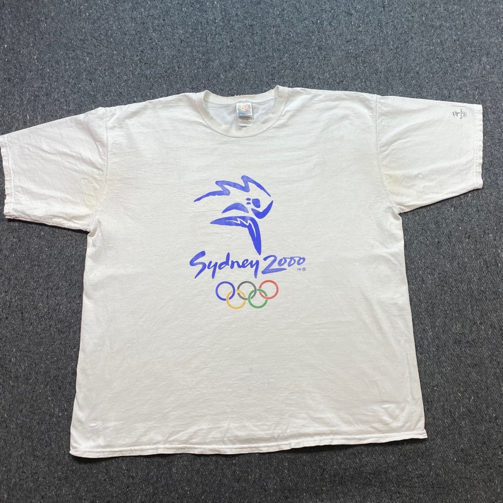 Sydney 2000 Olympics TShirt Sz XXL Mens White Y2K‎ Graphic Games Boomerang Logo